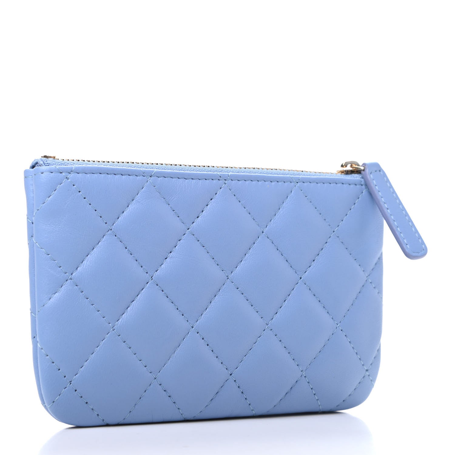 Chanel Lambskin Quilted Small Cosmetic Case Light Blue 3 of 8