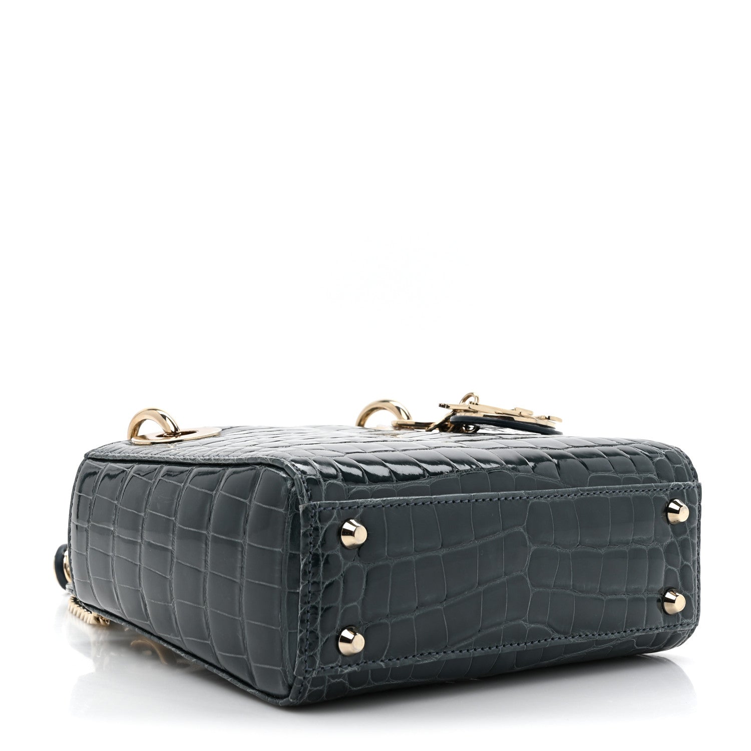 Christian Dior Alligator Mini Lady Dior Blue 4 of 11