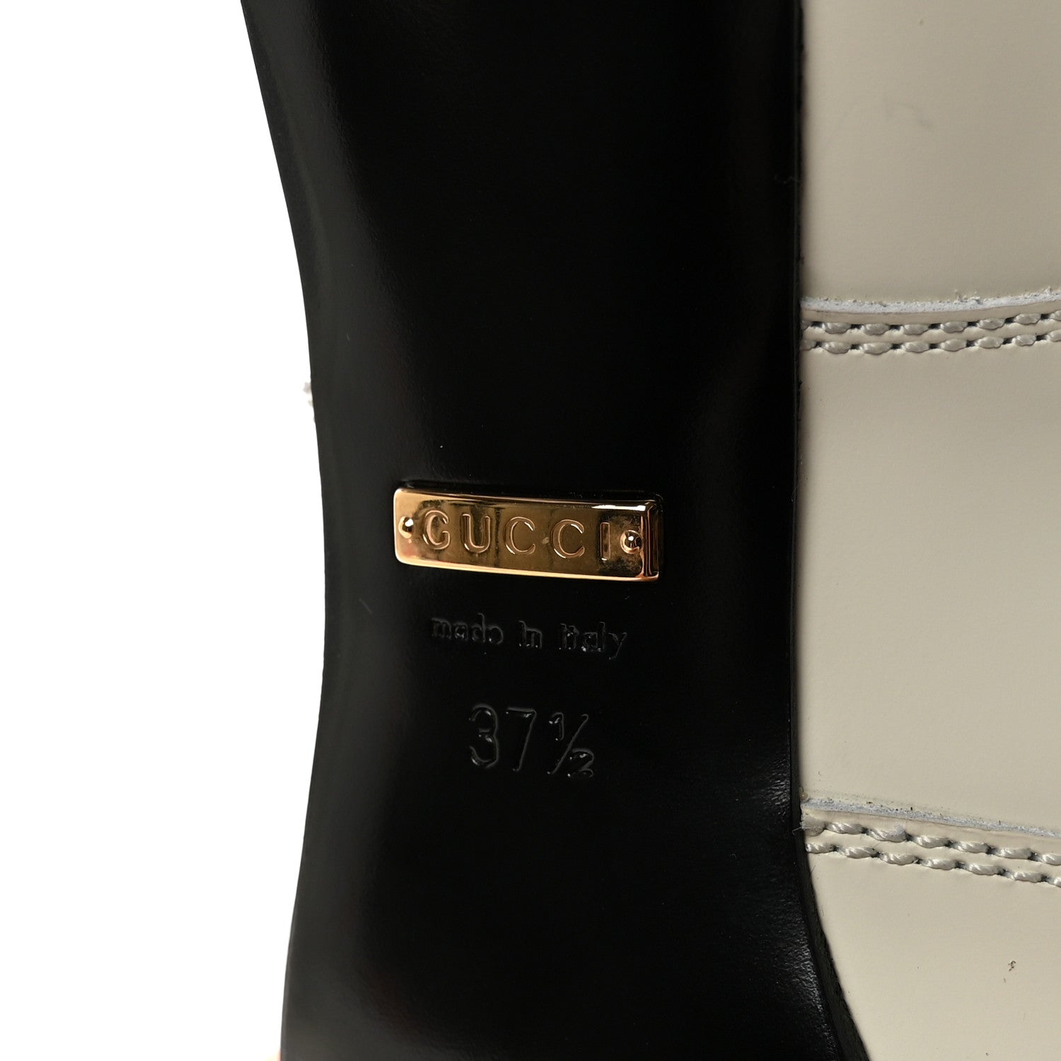 Gucci Cordovan Lux Ankle Booties 37.5 Dusty White Black 13 of 18