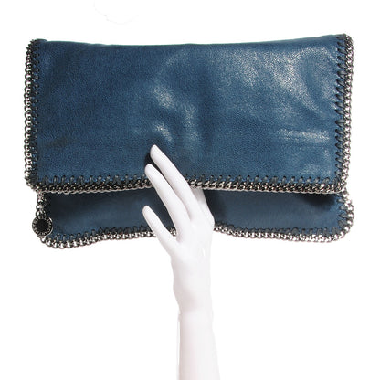 Stella McCartney Faux Shaggy Deer Falabella Fold Over Clutch Blue 2 of 8