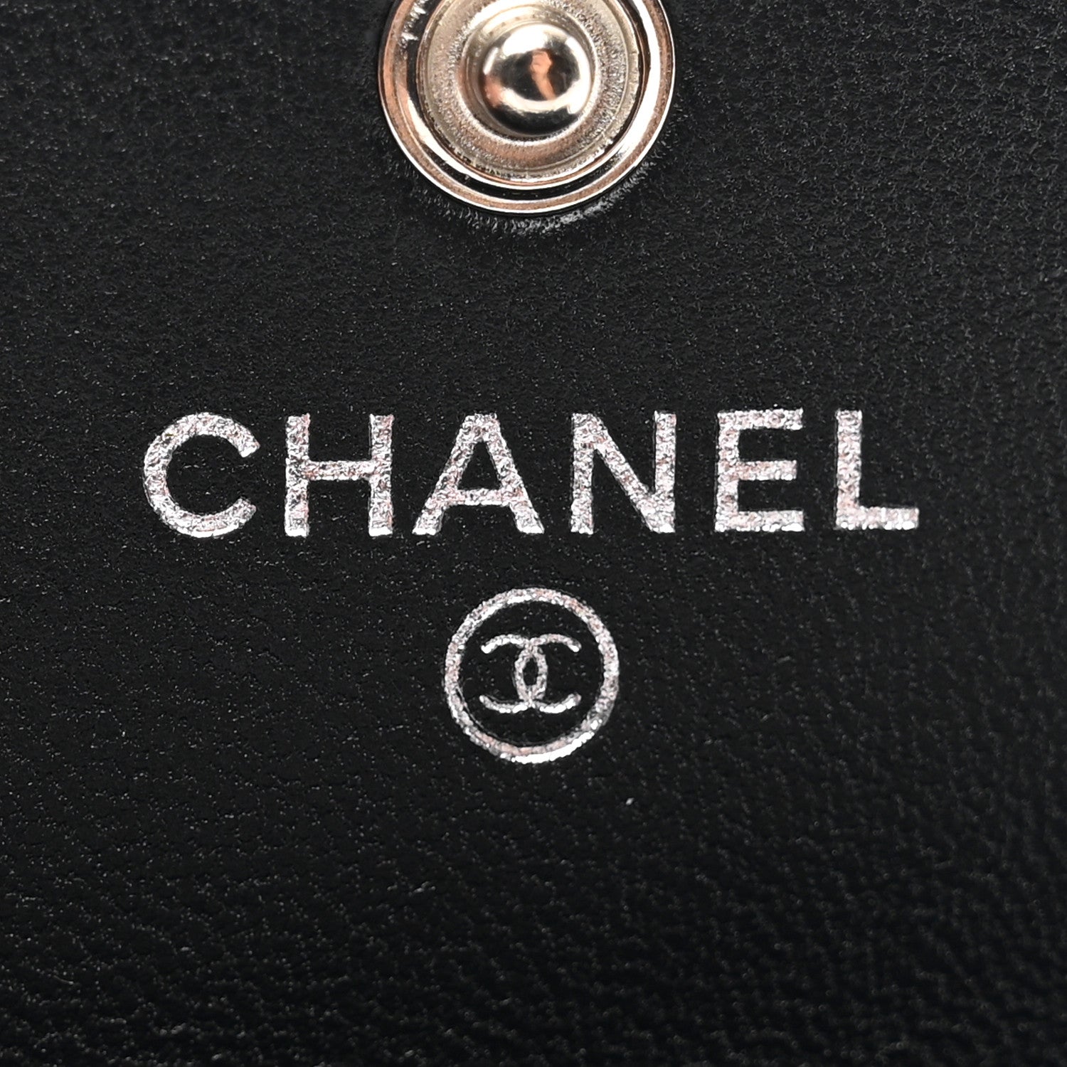 Chanel Lambskin Quilted Flap Crystal Star Card Holder Wallet Black 7 of 9