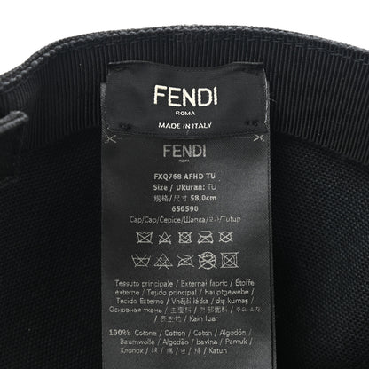 Fendi Cotton FF Ajour Embroidered Baseball Hat 58 Black 9 of 10