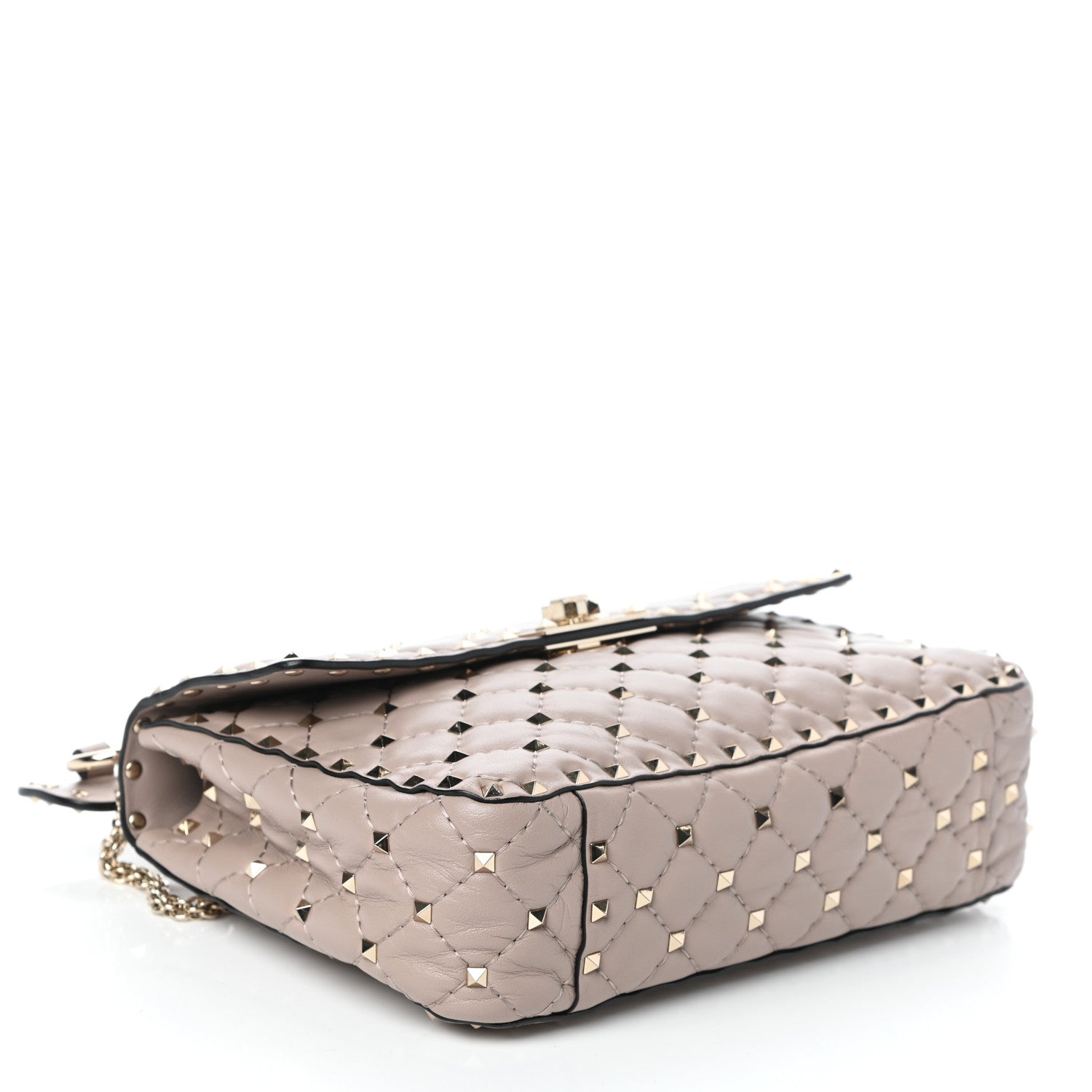 Valentino Garavani Lambskin Medium Rockstud Spike Shoulder Bag Poudre 4 of 10
