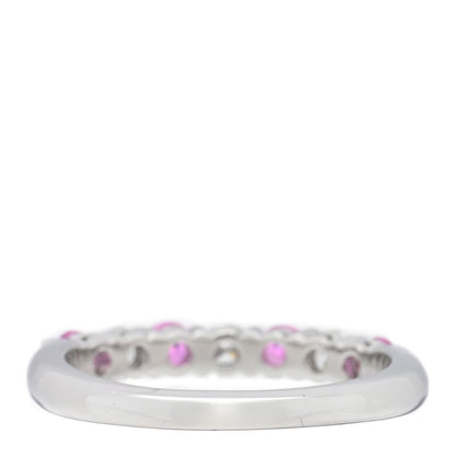 Tiffany Platinum Diamond Pink Sapphire 3mm Embrace Half Circle Ring 51 5.75 3 of 5