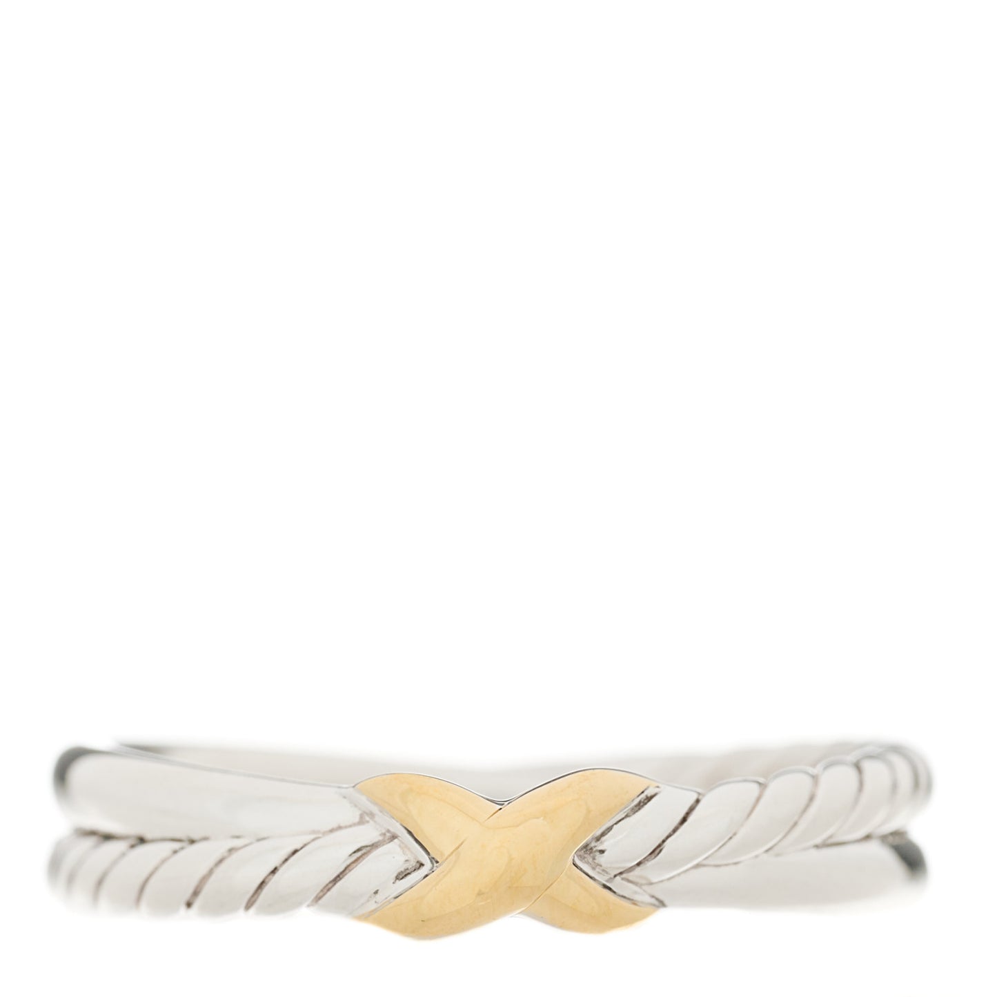 Sterling Silver 18K Yellow Gold Petite X Crossover Ring 57 8