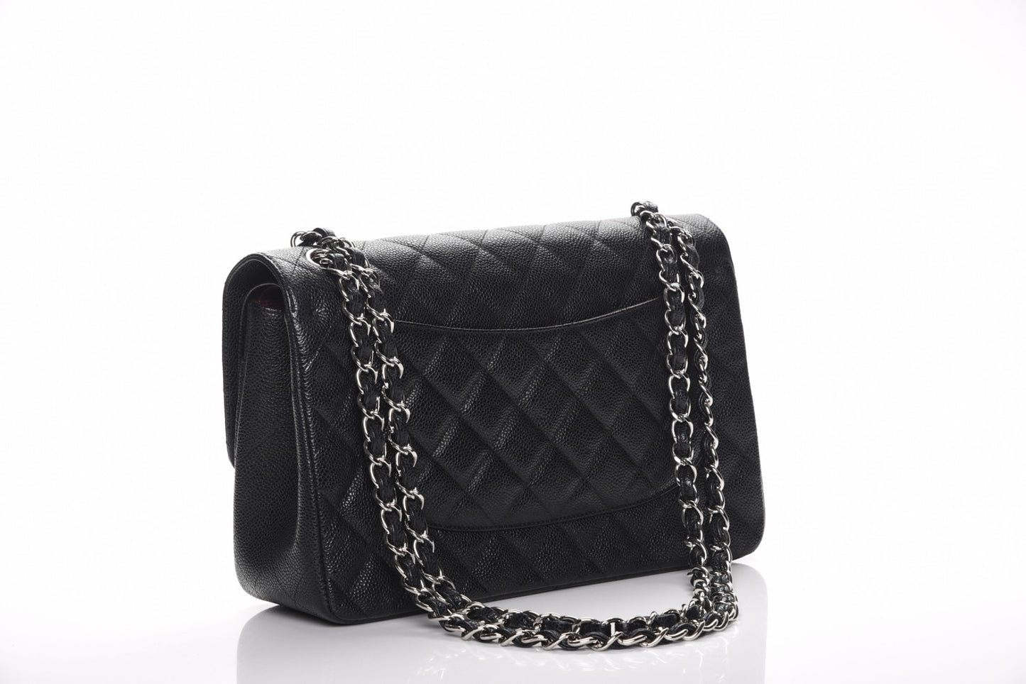 Caviar Quilted Jumbo Double Flap Black