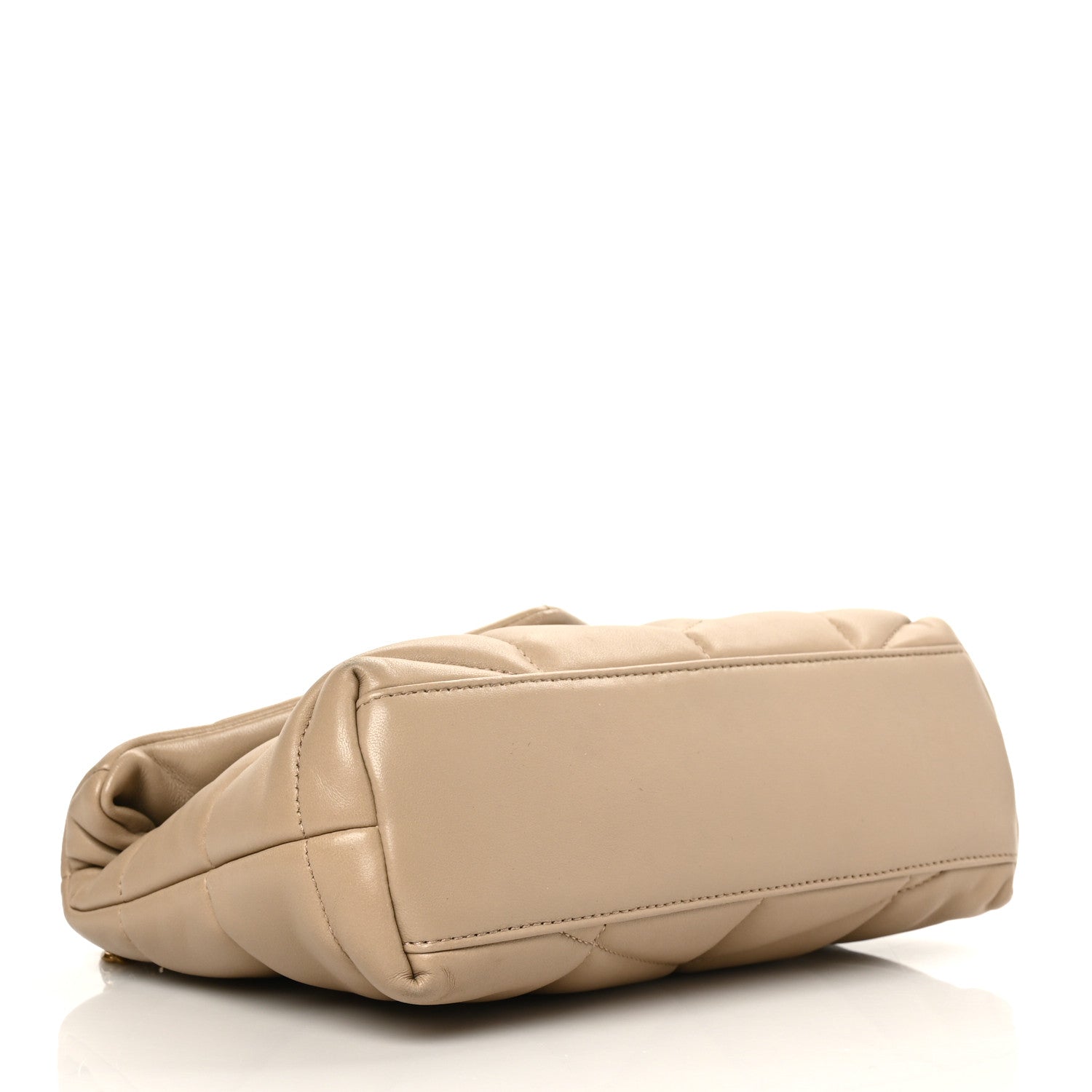 Saint Laurent Lambskin Quilted Toy Loulou Puffer Monogram Chain Satchel Dark Beige 4 of 7