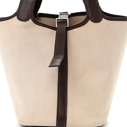 Hermes Toile Swift Picotin 18 PM Chocolate 8 of 11