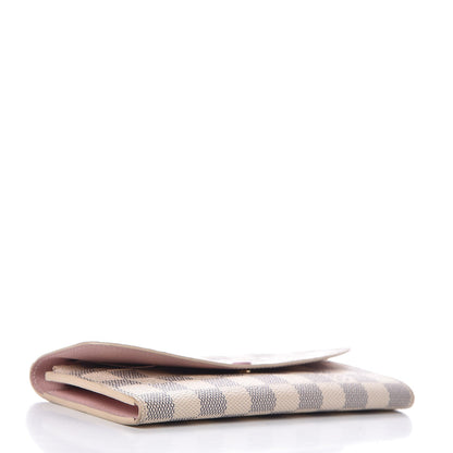 Louis Vuitton Damier Azur Emilie Wallet Rose Ballerine 4 of 6
