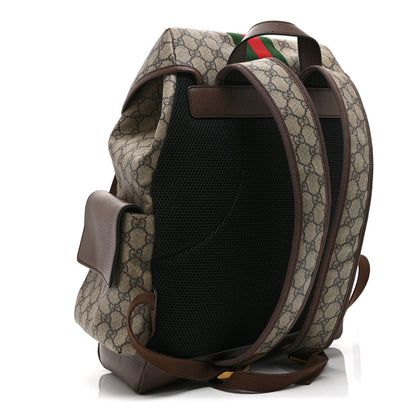 Gucci GG Supreme Monogram Medium Ophidia Double Buckle Backpack Brown 3 of 11