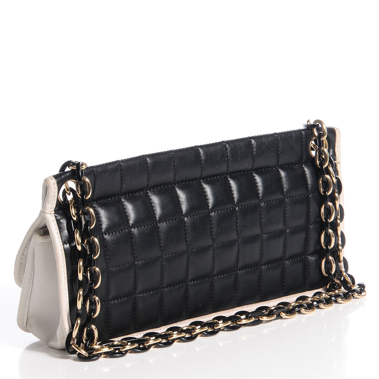 Chanel Lambskin Chocolate Bar Mademoiselle Flap Black White 3 of 8