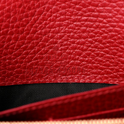 Gucci Dollar Calfskin Mini GG Marmont Chain Wallet Hibiscus Red 7 of 15