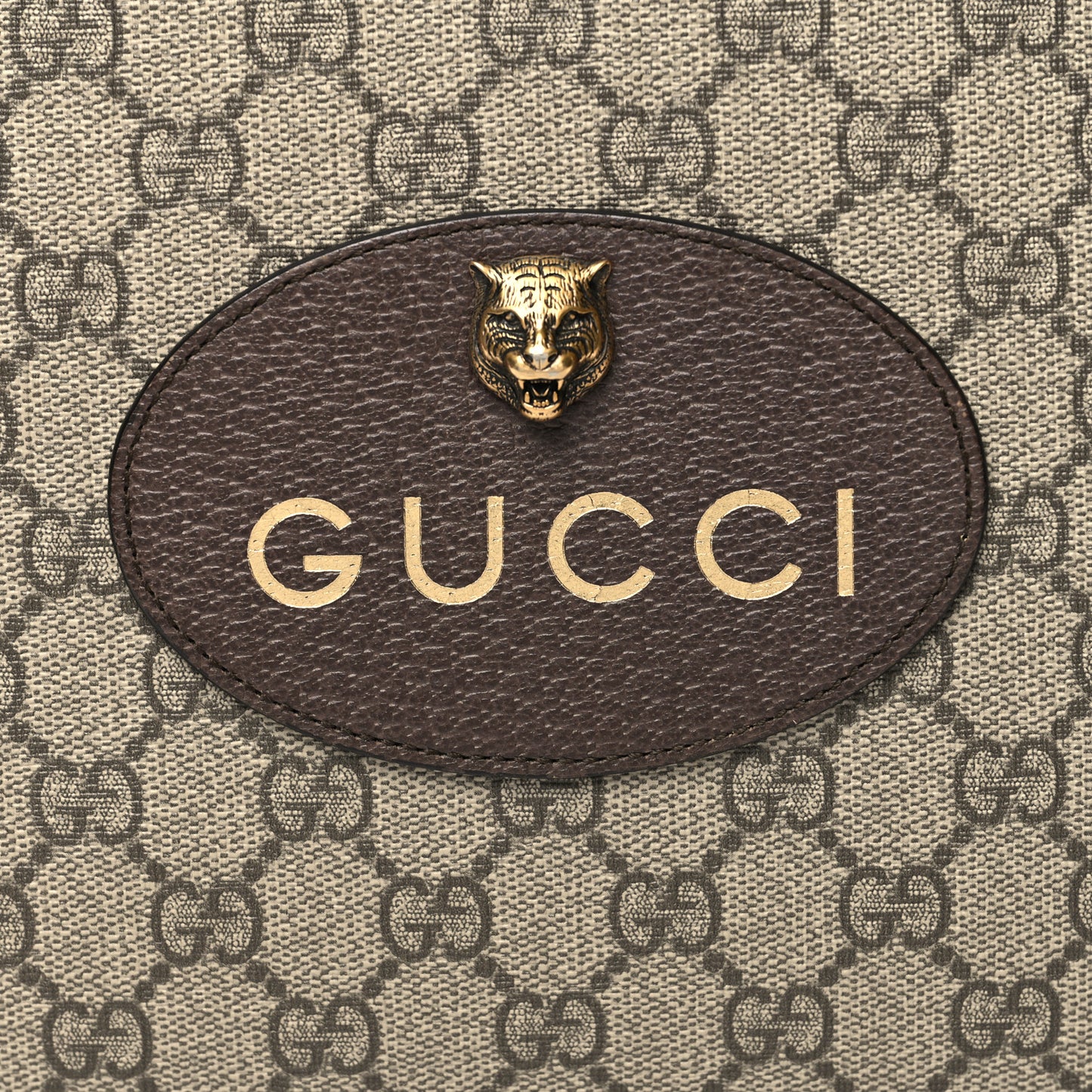 GG Supreme Monogram Neo Vintage Zip Wristlet Pouch Beige New Acero Crop