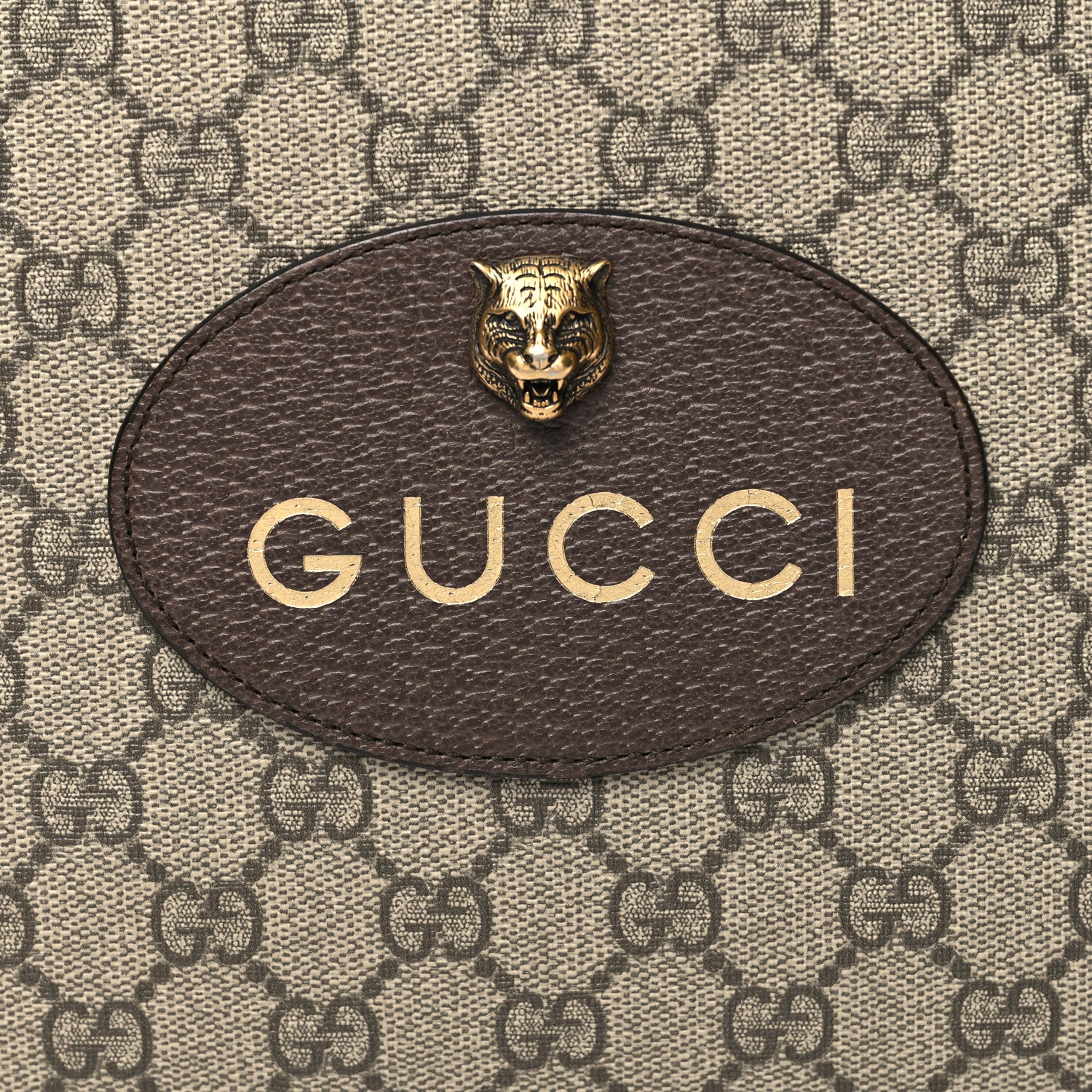 Gucci GG Supreme Monogram Neo Vintage Zip Wristlet Pouch Beige New Acero Crop 8 of 11