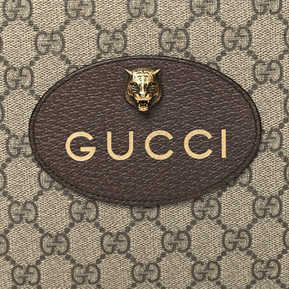 Gucci GG Supreme Monogram Neo Vintage Zip Wristlet Pouch Beige New Acero Crop 8 of 11