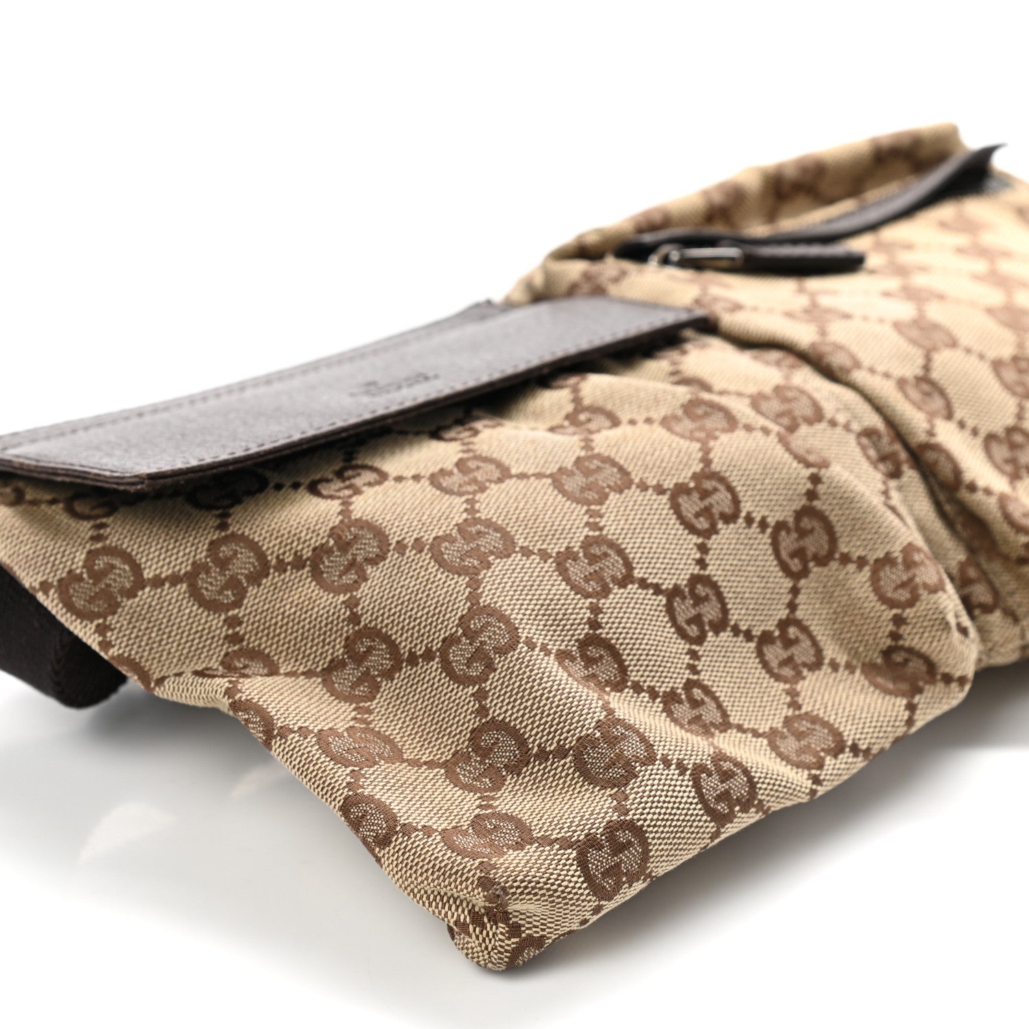 Gucci GG Monogram Double Pocket Belt Bag Dark Brown 9 of 11