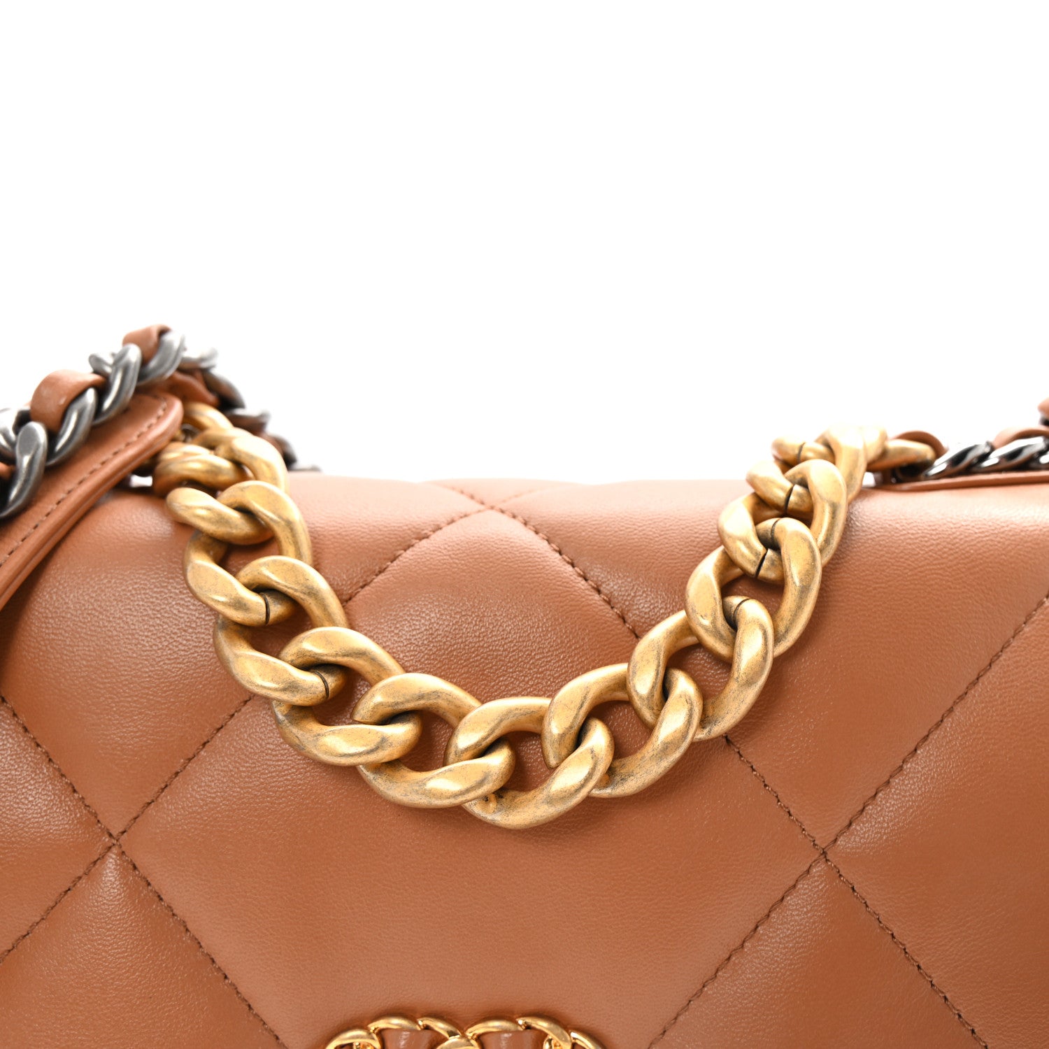 Chanel Lambskin Quilted Medium Chanel 19 Flap Brown 8 of 10