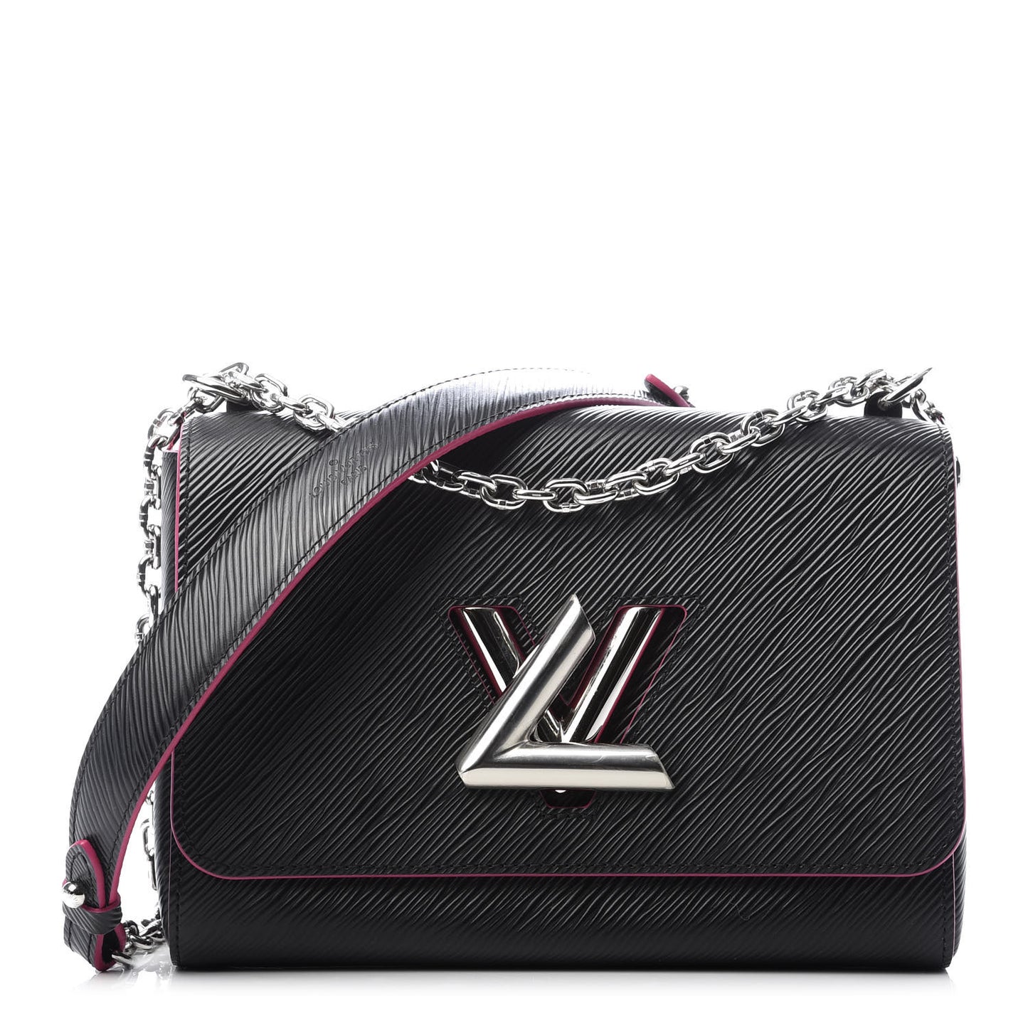 Epi Twist Shoulder Bag MM Black Pink