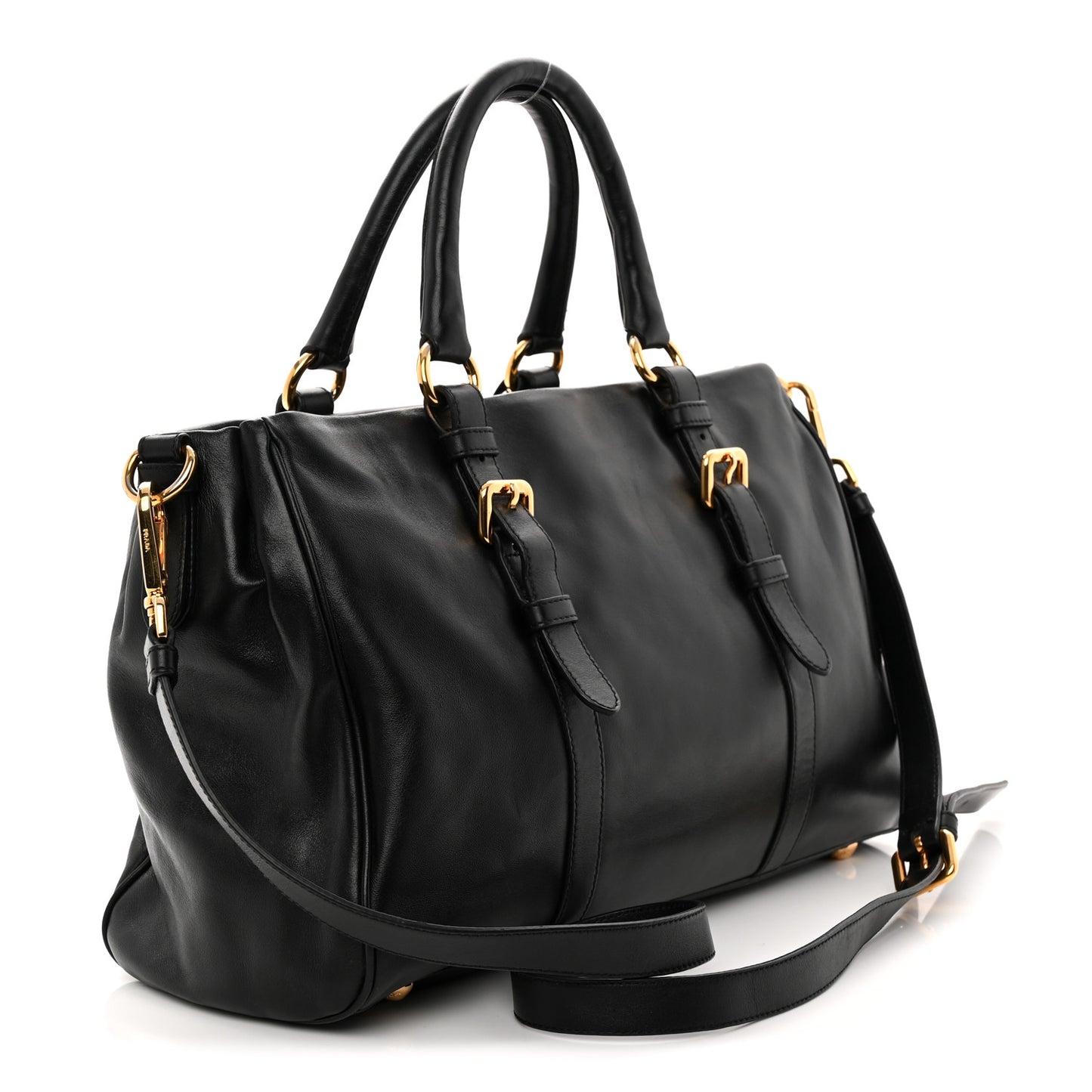 Soft Calfskin Shopping Satchel Black
