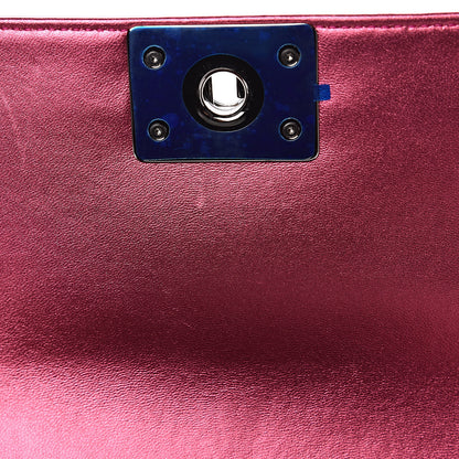 Chanel Metallic Patent Calfskin Quilted Small Boy Flap Pink 11 of 12