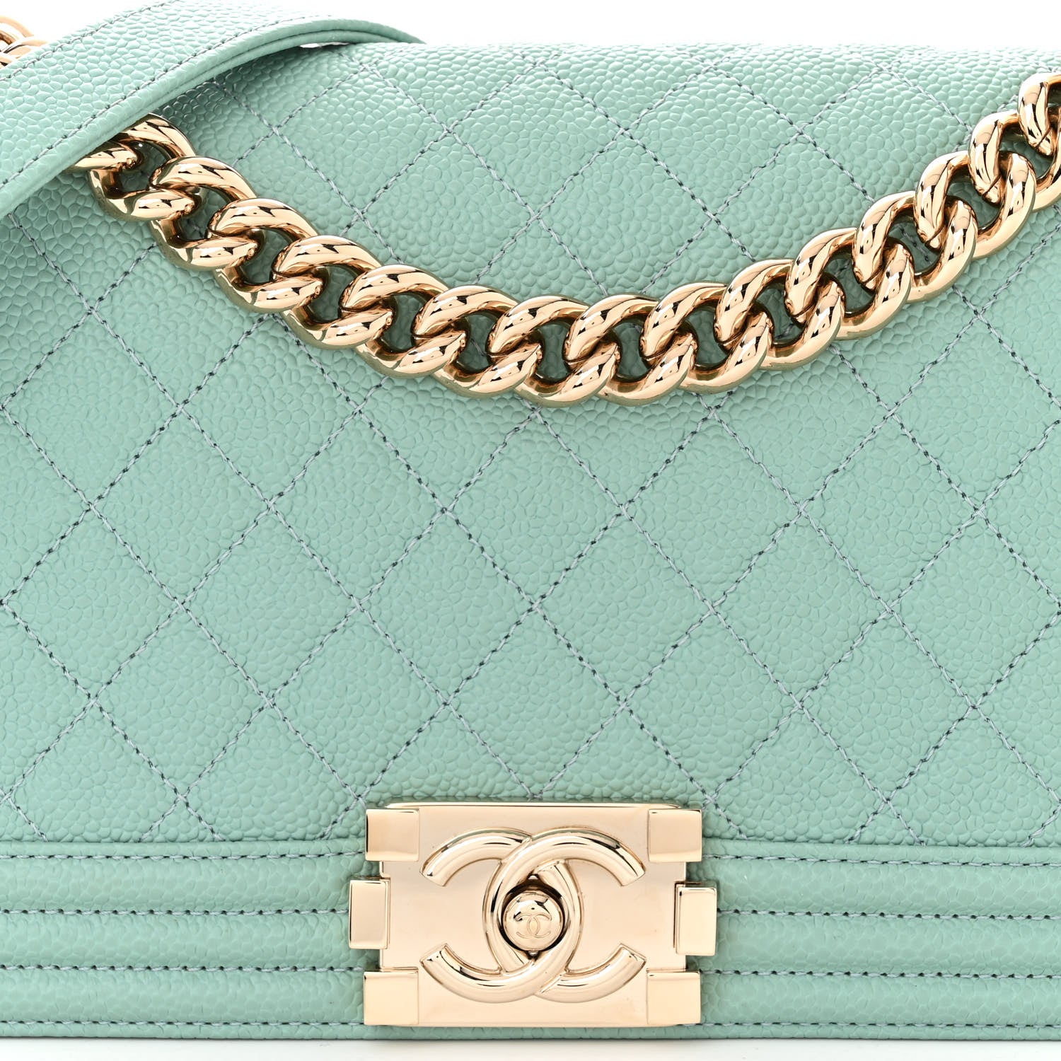 Chanel Caviar Quilted Medium Boy Flap Light Blue 8 of 10