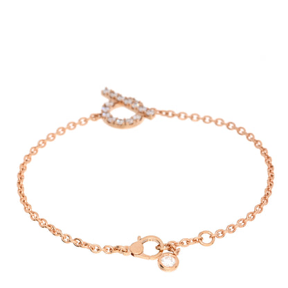 Hermes 18K Rose Gold Diamond Finesse Bracelet SH 2 of 4