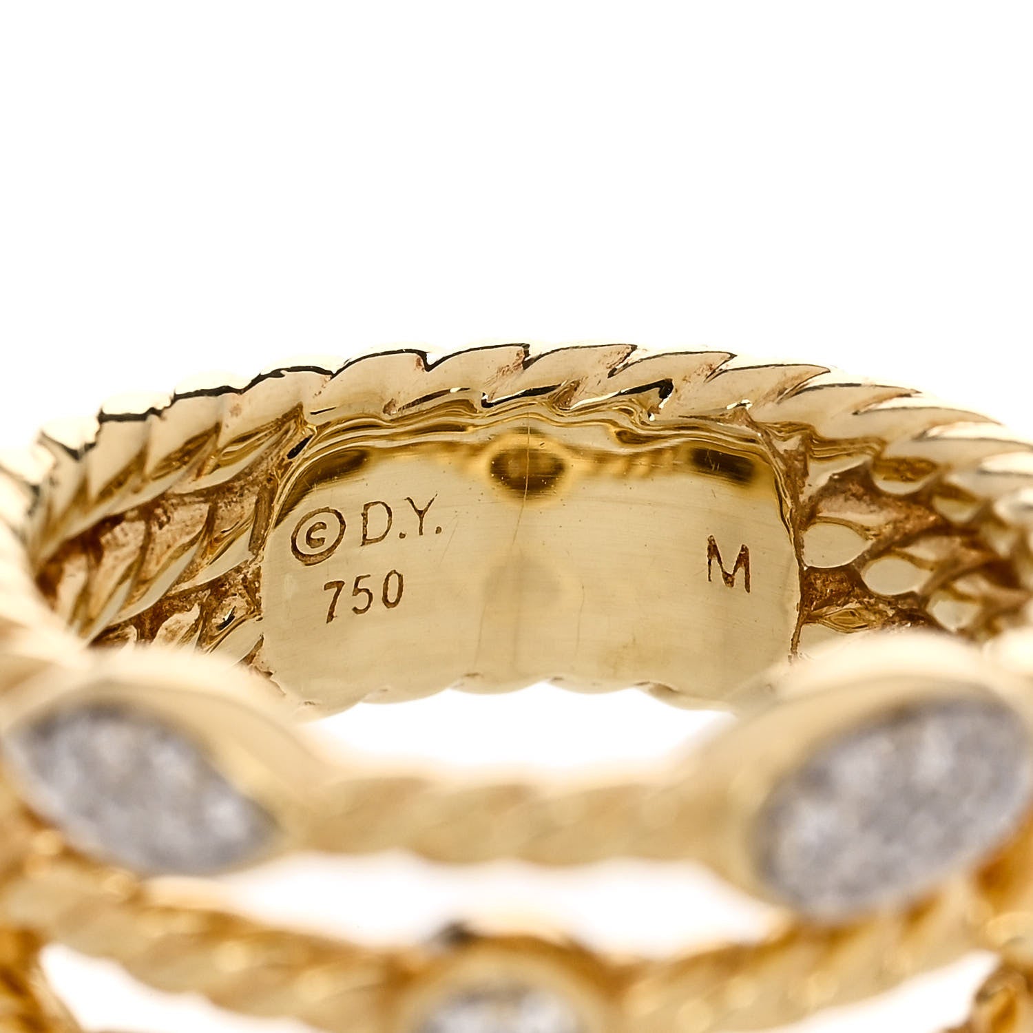 David Yurman 18K Yellow Gold Diamond Four-Row Confetti Ring 49 5 4 of 4