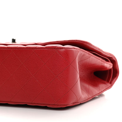 Chanel Caviar Quilted Jumbo Double Flap Red 9 of 9