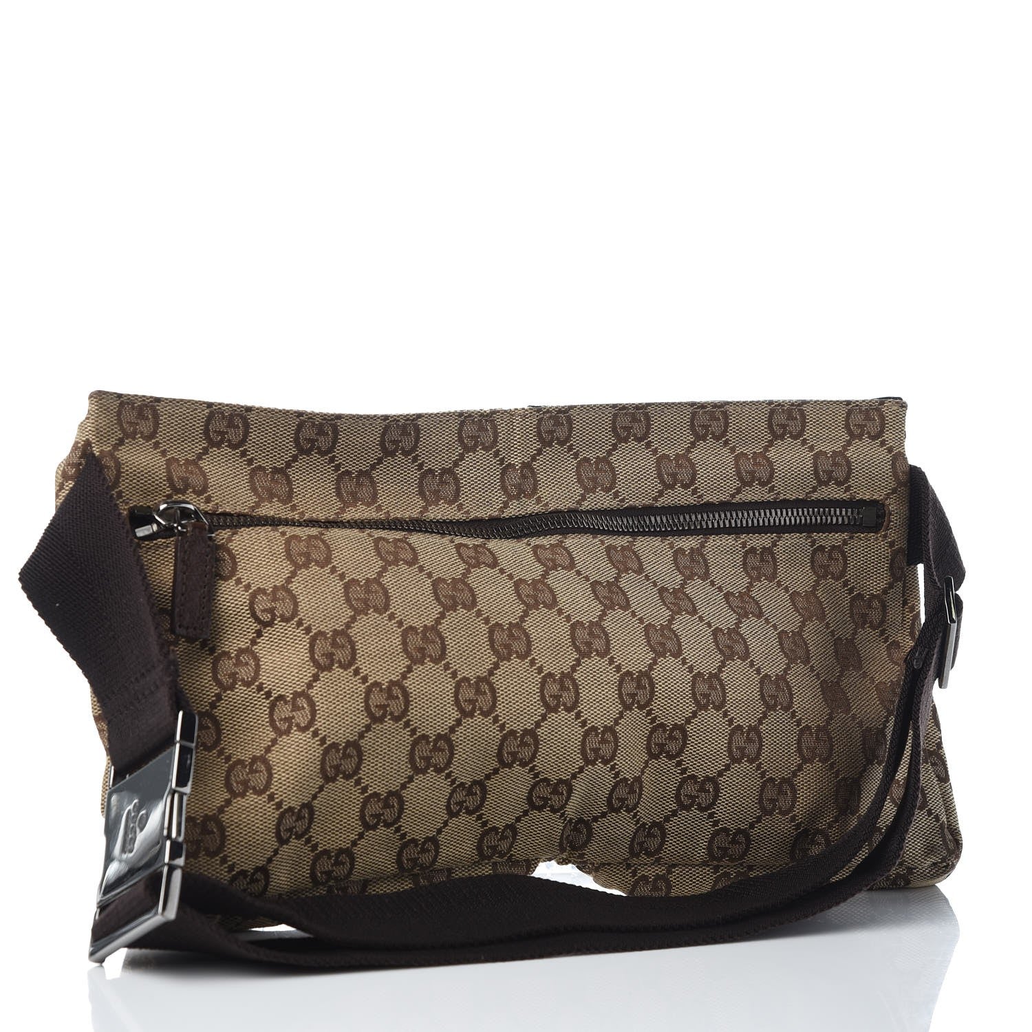 Gucci GG Monogram Double Pocket Belt Bag Dark Brown 3 of 10