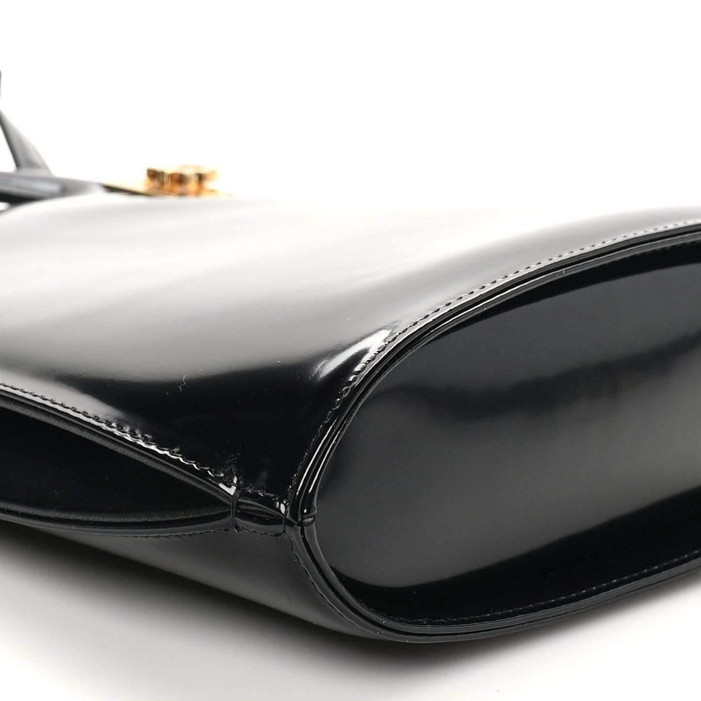 Brushed Calfskin North South Wanda Top Handle Bag Black