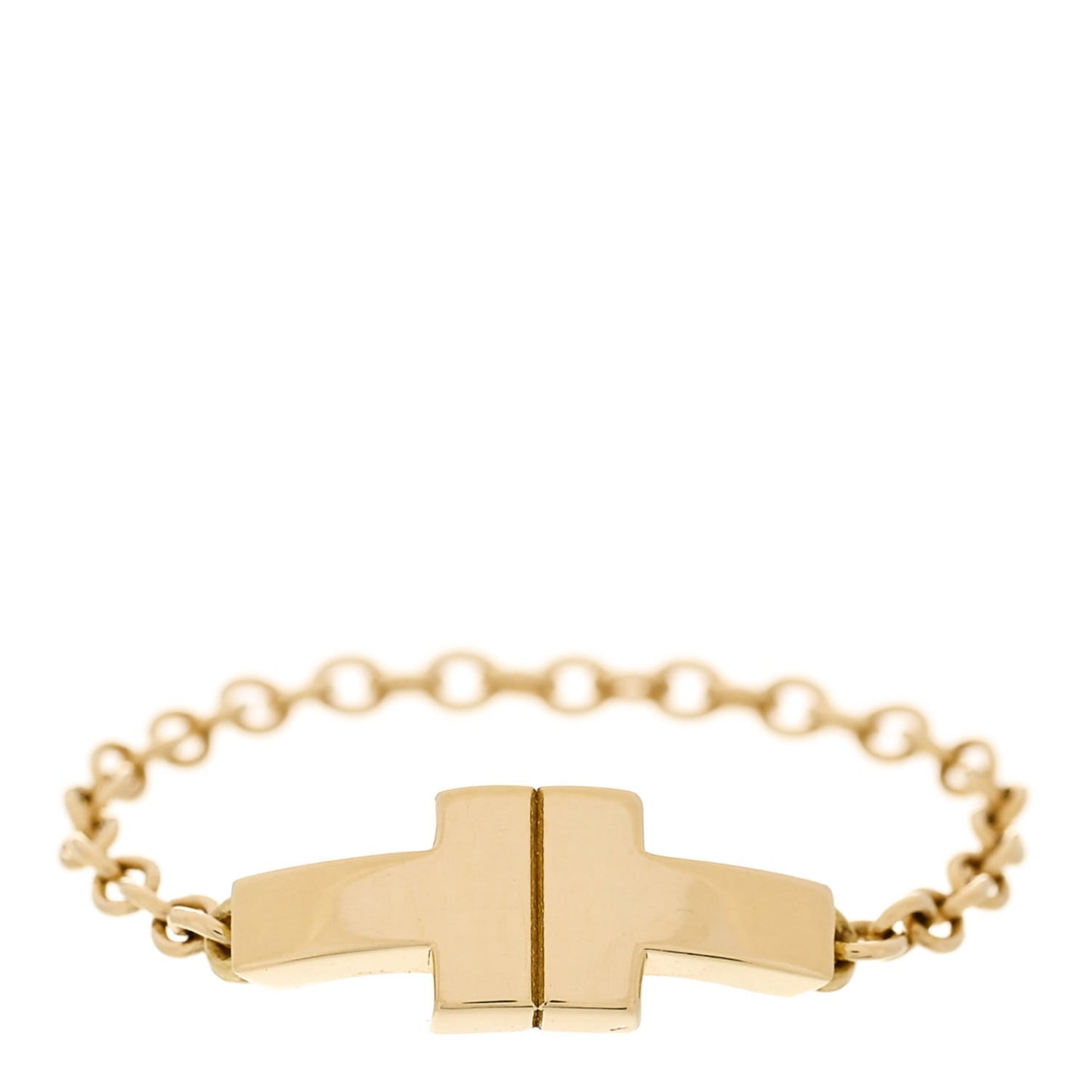 18K Yellow Gold T Chain Ring 49 4.75