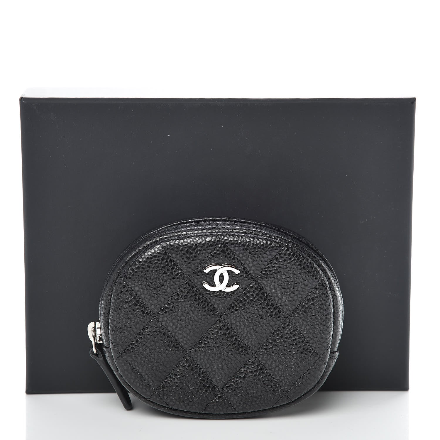 Chanel Caviar Quilted Zip Around Classic Coin Purse Black 8 of 8