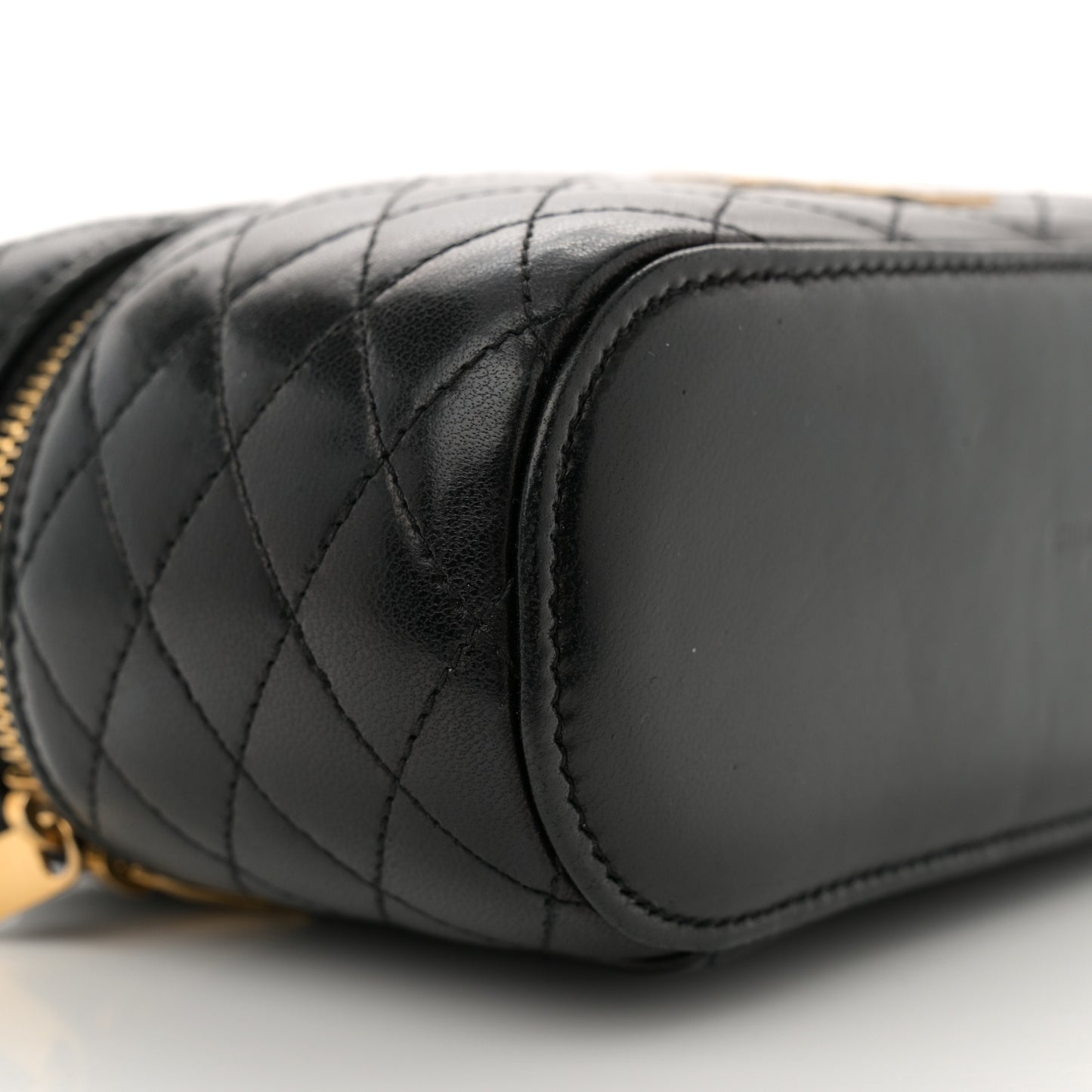 Lambskin Quilted Mini Gaby Vanity Case Black