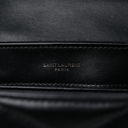 Saint Laurent Calfskin Y Quilted Monogram Toy Loulou Crossbody Bag Black 6 of 14