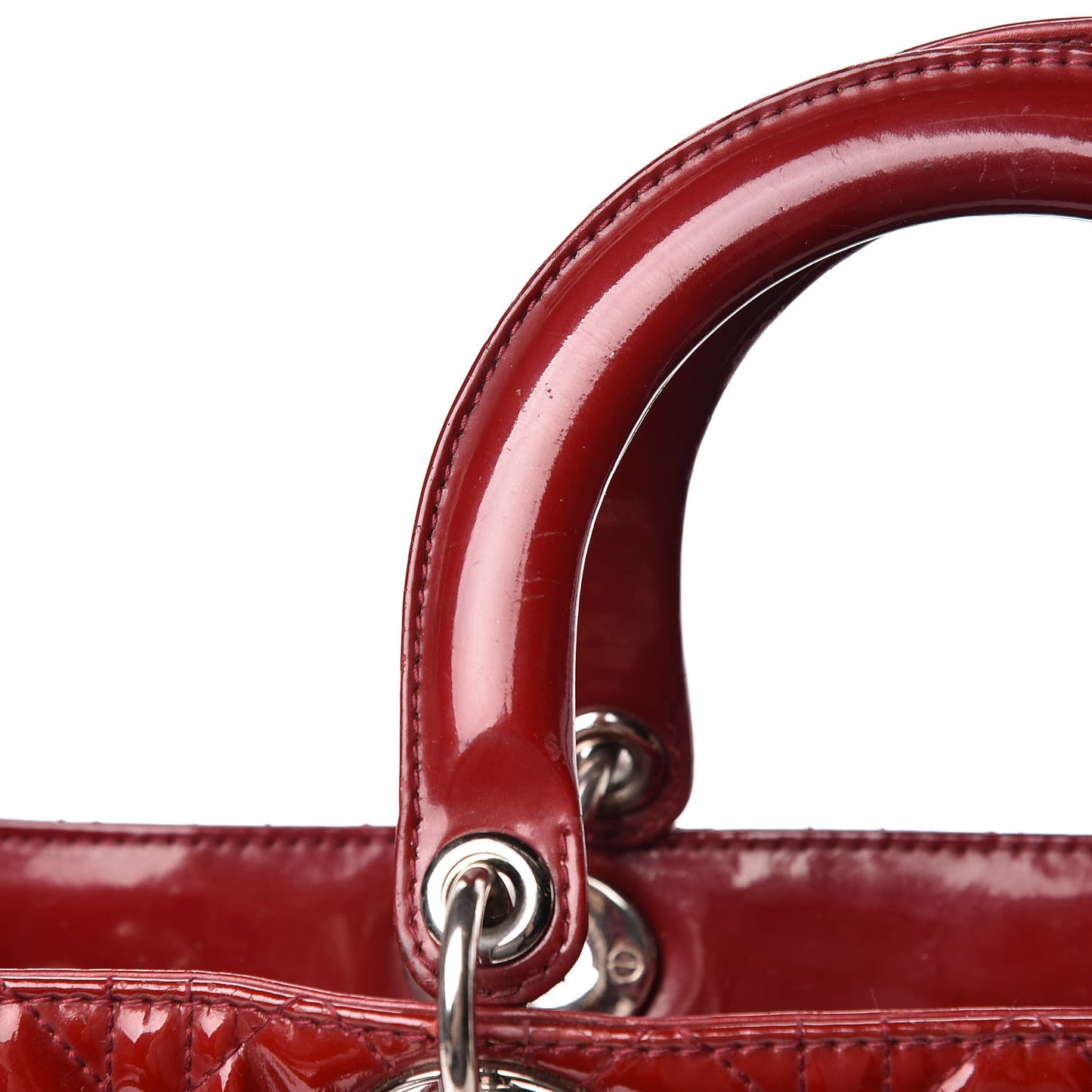 Patent Cannage Large Lady Dior Red