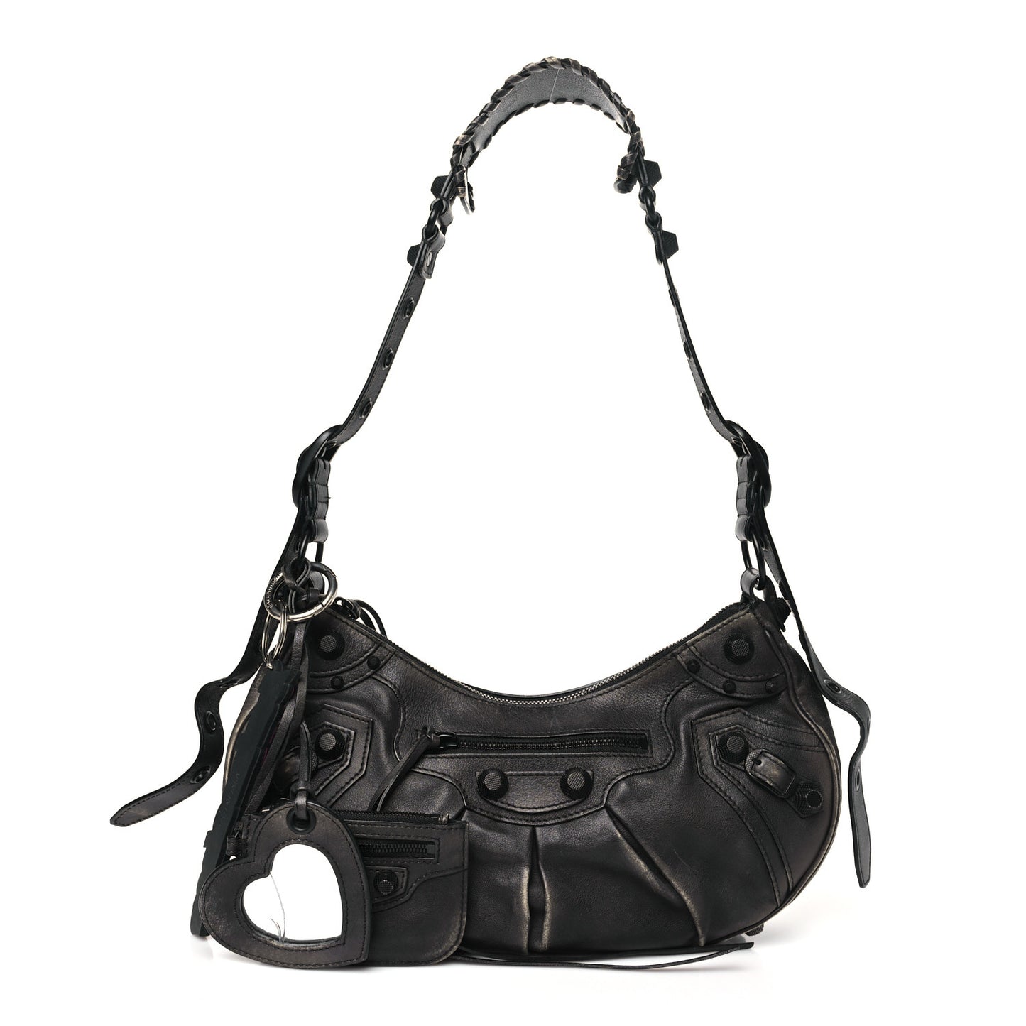 Used Calfskin Small Le Cagole Shoulder Bag Black