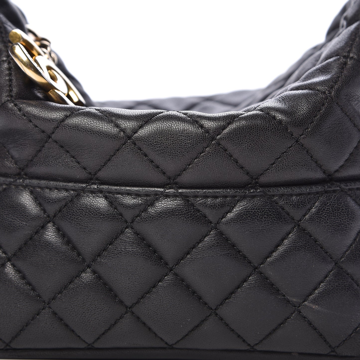 Lambskin Quilted Small Hobo Black