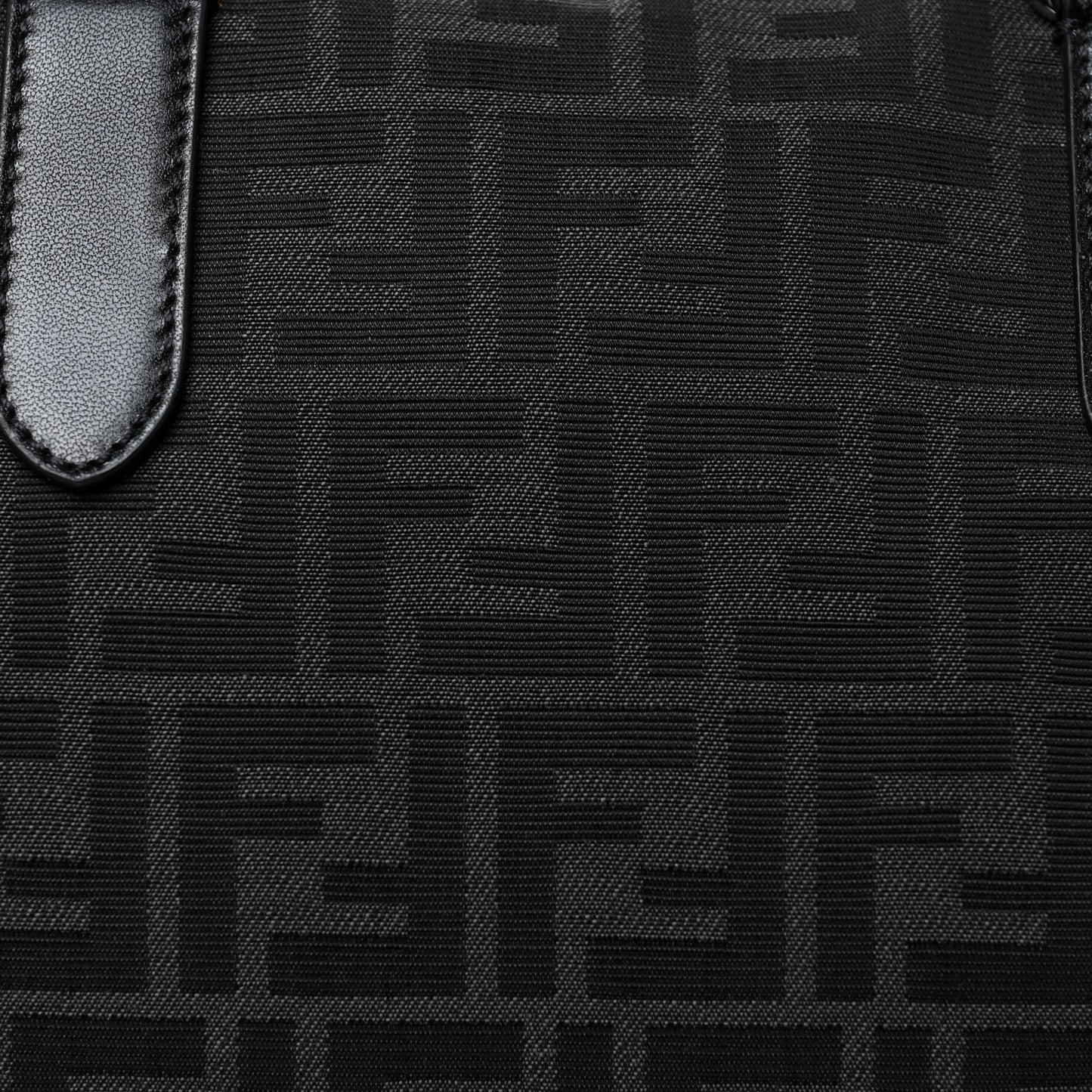 Recycled Fabric Jacquard Vitello Astro FF 1974 Medium Duffle Bag Asfalto Black