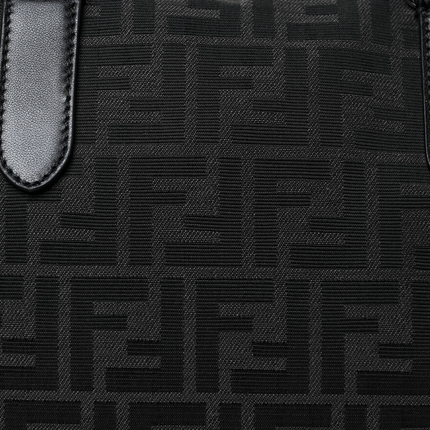 Fendi Recycled Fabric Jacquard Vitello Astro FF 1974 Medium Duffle Bag Asfalto Black 9 of 19