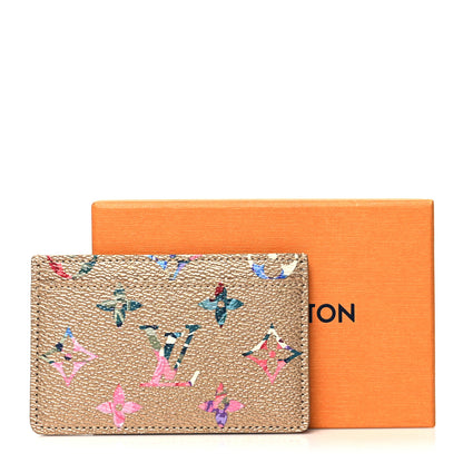 Louis Vuitton Metallic Monogram LV Garden Card Holder Gold 10 of 10