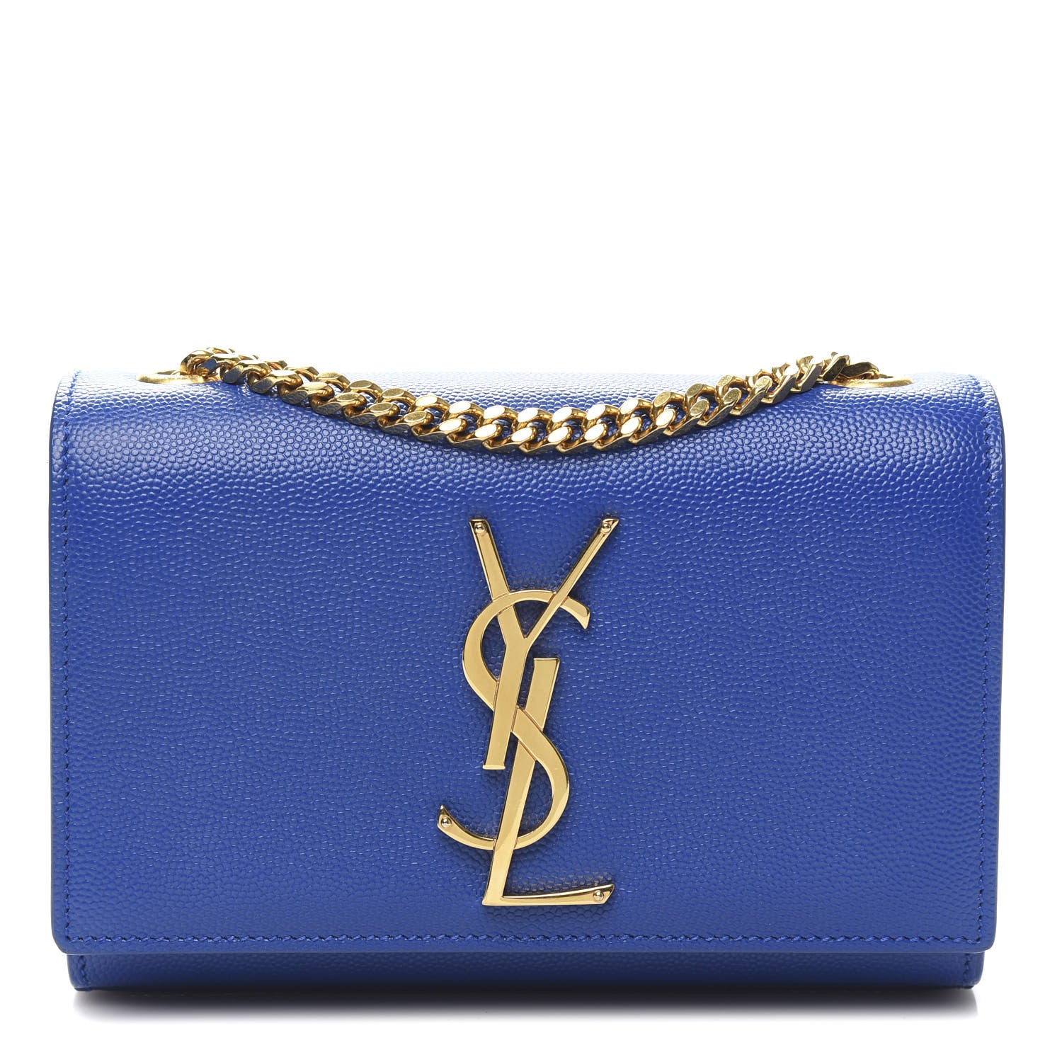 Saint Laurent Grain De Poudre Small Classic Monogram Kate Satchel Royal Blue 1 of 9