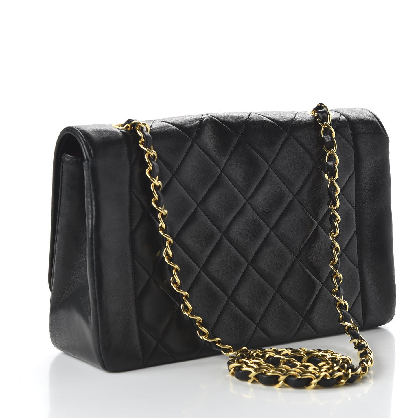 Lambskin Quilted Medium Single Flap Black