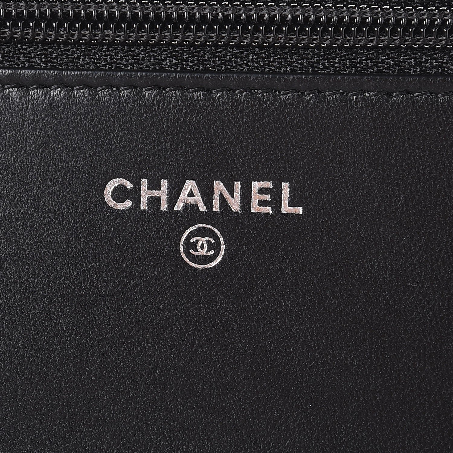 Chanel Lambskin Chevron Quilted Wallet On Chain WOC So Black 6 of 10