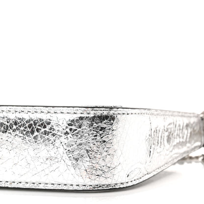 Christian Louboutin Metallic Textured Calfskin Loubila Chain Clutch Silver 8 of 11