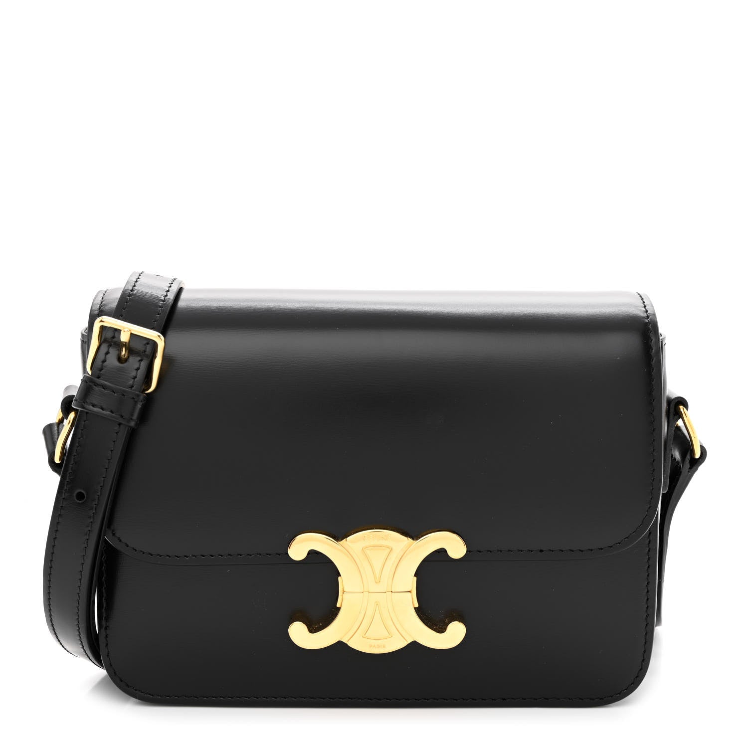 Celine Shiny Calfskin Teen Triomphe Black 1 of 15