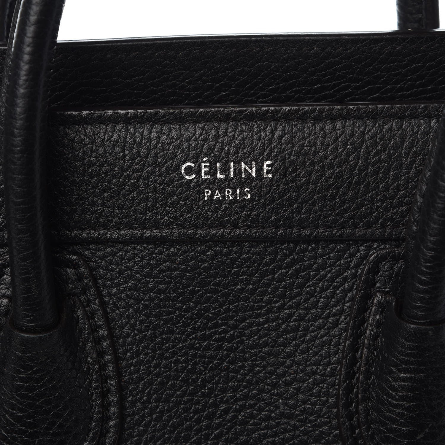 Celine Drummed Calfskin Nano Luggage Black 6 of 11