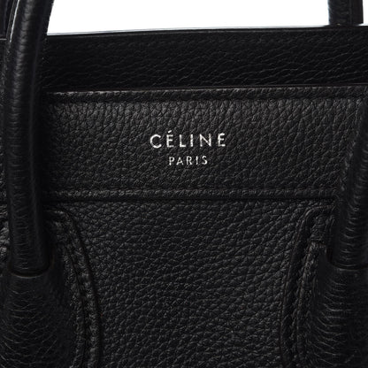 Celine Drummed Calfskin Nano Luggage Black 6 of 11