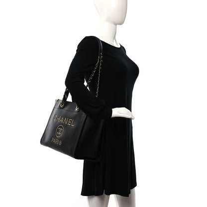 Chanel Caviar Small Studded Deauville Tote Black 3 of 9