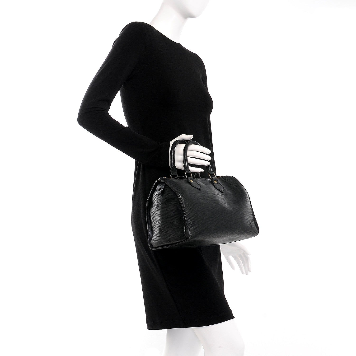 Louis Vuitton Epi Speedy 25 Black 2 of 19