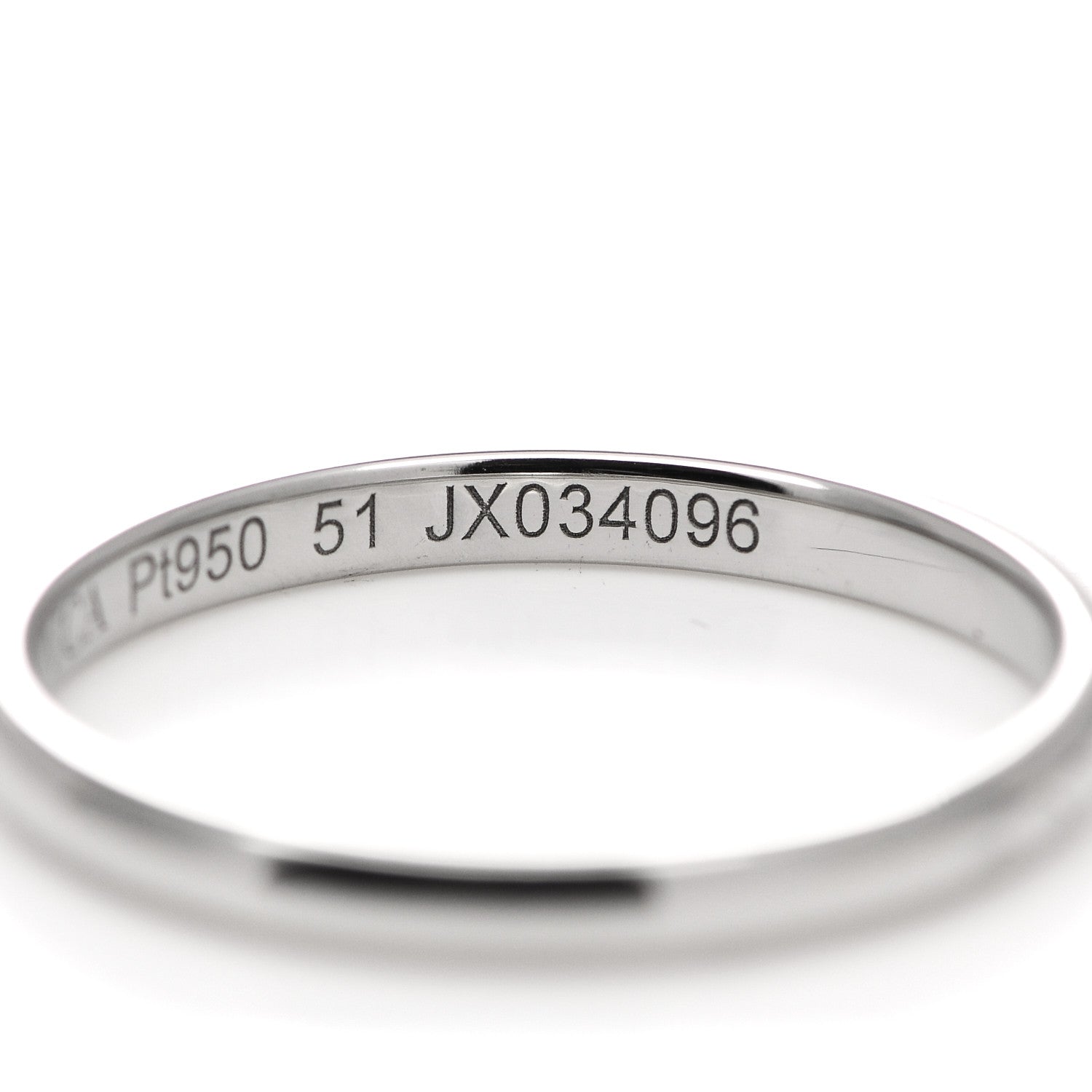 Van Cleef & Arpels Platinum Tapered 2mm Wedding Band Ring 51 5.75 5 of 5